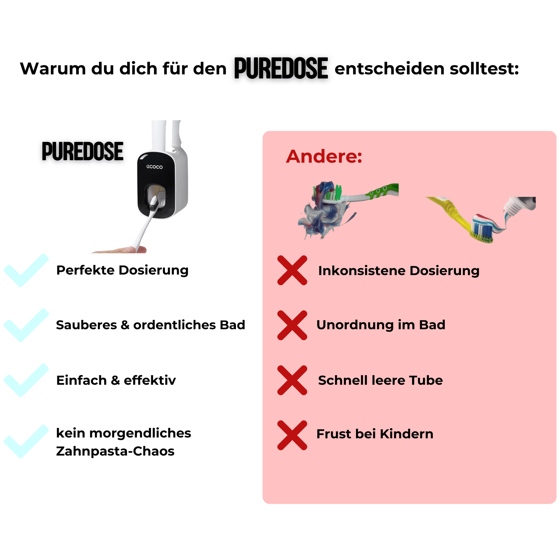 PureDose - Automatischer Zahnpastaspender - Zondae